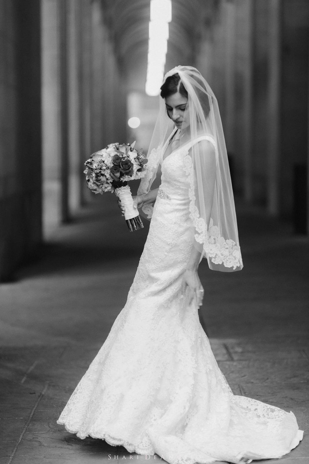 Bride portrait after wedding at Basilica Philadelphia