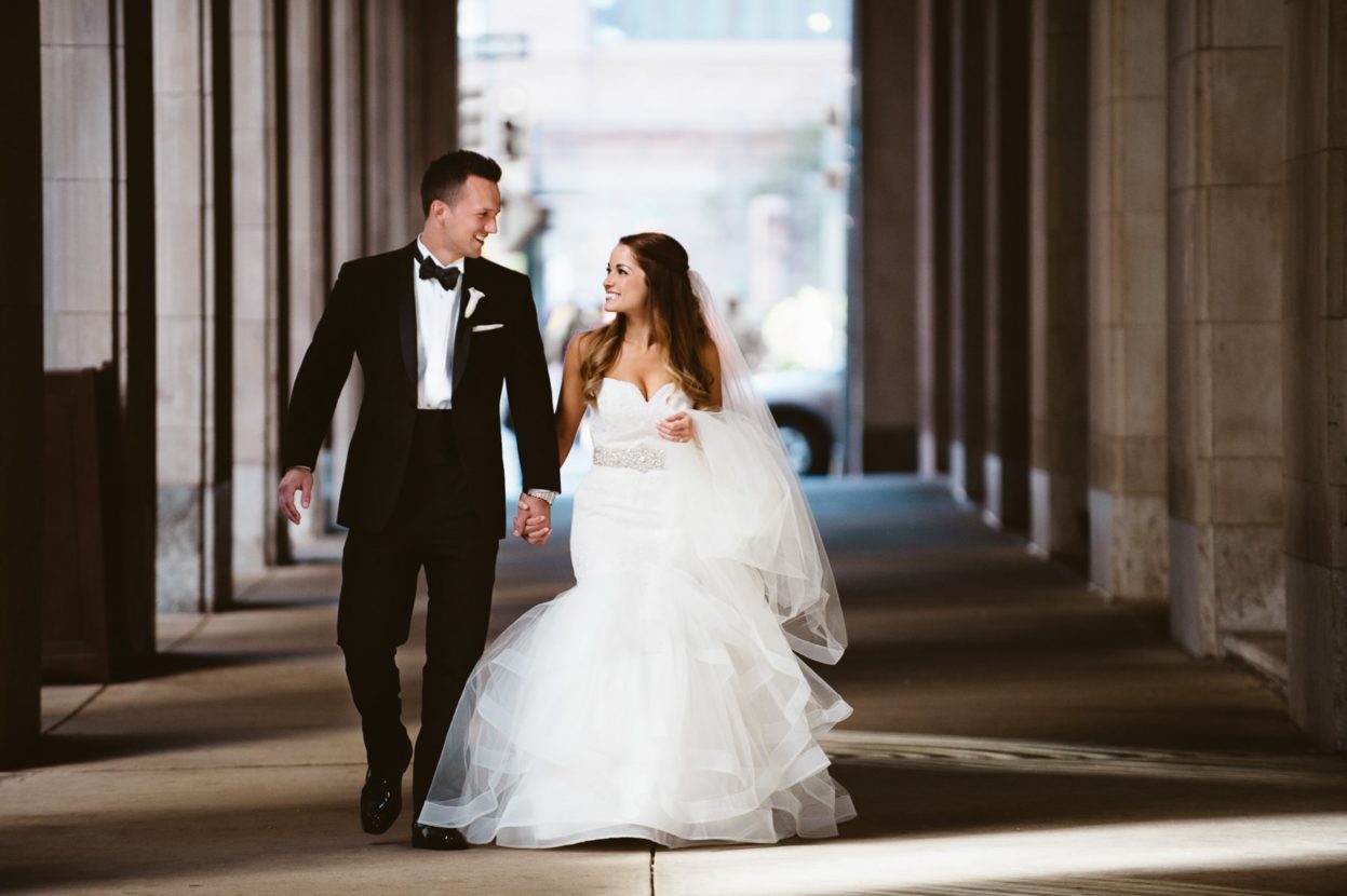 bride-groom-walking at wedding in Philadelphia