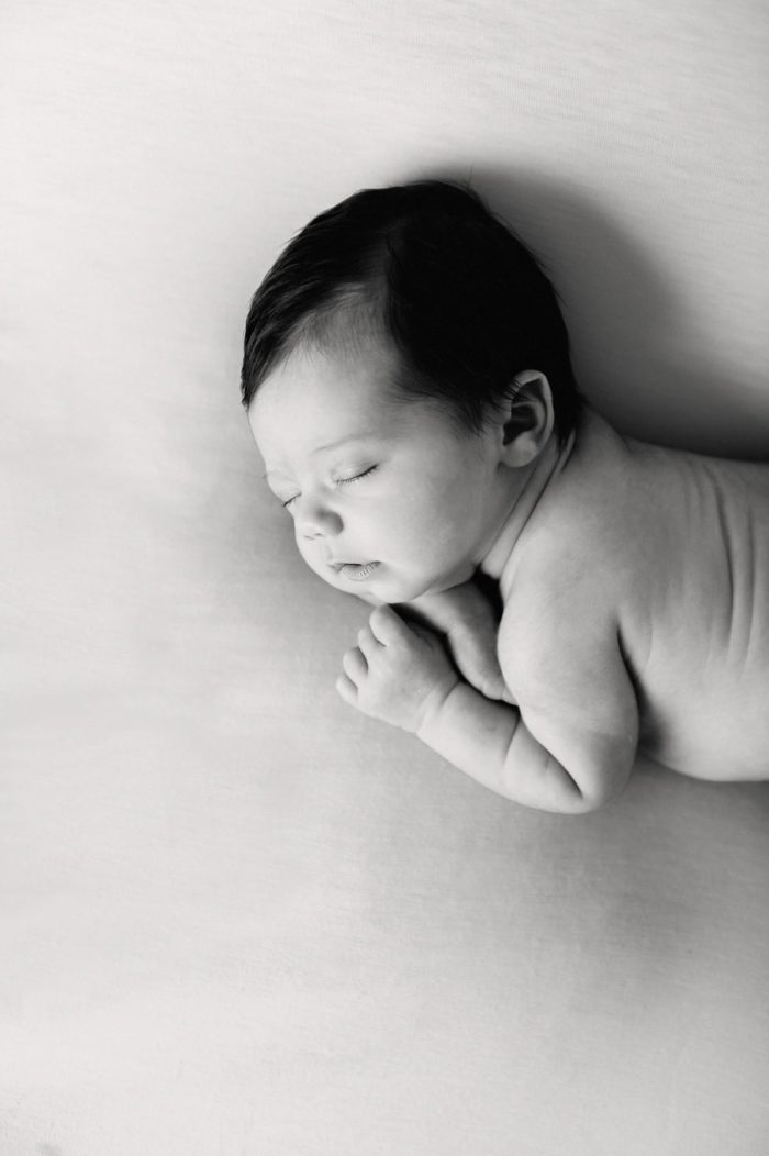 fine art newborn photo in black and white